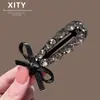 Nuevo Pasador de Pelo Estilo Coreano con Lazo y Pedrería, Pinza Lateral de Lujo Ligero para Mujer, Accesorio para el Cabello de Gama Alta para Flequillo