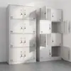Armario para Personal Armario de Almacenamiento con Cerradura Armario de Hierro Armario Ropero Armario de Almacenamiento de Bolsas para Baño Armario de Múltiples Puertas para Dormitorio Armario para Zapatos