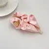 Presilha Banana de Cetim com Bolinhas Nuvem para Penteado Completo na Parte de Trás da Cabeça, Presilha de Rabo de Cavalo que Aumenta a Altura, Acessório de Cabelo, Ornamento de Cabelo Estilo Coreano para Meninas