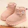 Botas de Neve Infantis Meninas Botas de Algodão 2026 Inverno Novo Sapatos de Algodão Botas de Algodão Grandes Menina Pequena Quente Mais Veludo Sapatos Infantis