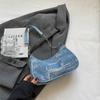 Moda Jeans Popular na Internet Bolsa de Ombro com Corrente Feminina 2023 Verão Nova Bolsa de Axila Casual Pequena Quadrada