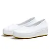 Zapatos de Enfermera Modelo Nuevo 2026 Grulla de Almohada Blanca, Tacón de Cuña Blanco Suela Gruesa para Mujer Verano Salón de Belleza Zapatos de Trabajo, Zapatos de Baile que Aumentan la Altura