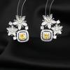 Nuevos Pendientes con Diseño Floral Geométrico para Mujer, Microincrustados, Lujo Ligero, Sensación de Alta Gama, Pendientes con Aguja de Plata S925, Venta al por Mayor desde el Fabricante