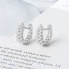 Pendientes de Trigo Completamente Diamantados Estilo INS de Lujo Ligero Europeo y Americano Hebilla de Oreja de Alto Grado Pendientes de Botón para Mujer