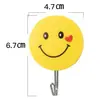 Pacote Grande, Médio e Pequeno Face Sorridente Amarela Simples Criativo Ganchos Adesivos Multifuncionais Autoadesivos Cozinha Banheiro Pendurar Sem Prego