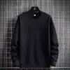 Suéter masculino de manga longa, com caimento solto, moderno, estilo streetwear americano, com gola redonda, apresentando um padrão jacquard tridimensional, perfeito para usar no outono.