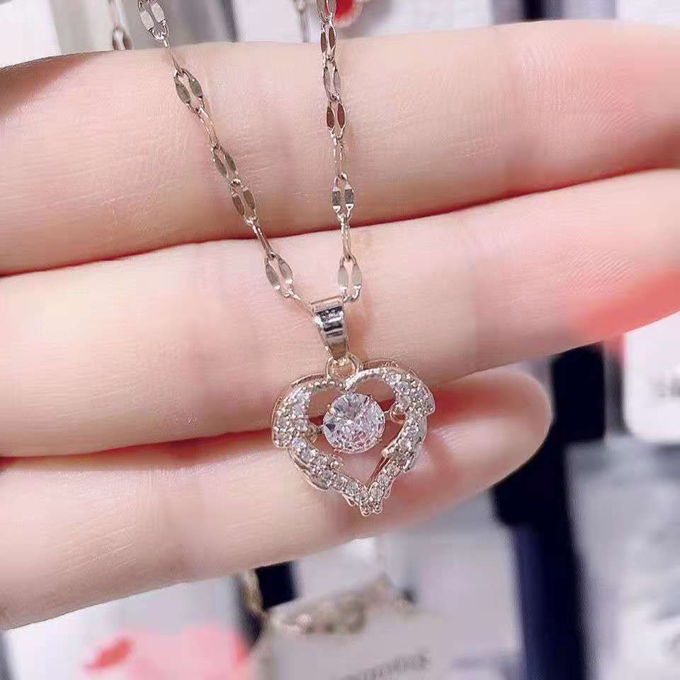 爱心锁骨链