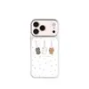 Capa de Celular Ursinho e Gatinho Adequada para iPhone 17 Pro Max, Novo Modelo para Apple 16 Pro, Nicho 15 Pro, 16 Couro