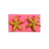 Molde de silicone para bolo fondant líquido estrela-do-mar em 2 peças, ferramenta de modelagem para argila de cerâmica macia, gesso epóxi, decoração