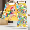 Pijama para Niños Traje de Manga Larga Primavera y Otoño Pijama para Niñas Ropa de Casa para Niños Ropa de Bebé de Dos Piezas Ropa Infantil Tailandesa