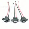 Conector Fêmea Tipo-C com Orelhas, Fixação por Parafuso de 180 Graus, 2P com Cabo, 50mm, Porta de Carregamento C para Modificação de Aspirador de Pó Automotivo