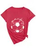 Día de Partido Amazon eBay Sitio Independiente Moderna y Única Casual para Mujer Manga Corta Cuello en V Camiseta Deportiva