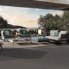 Sofá de Ratán para Exterior Patio al Aire Libre Jardín Sofá de Ratán para Exterior Combinación de Aleación de Aluminio Villa Nórdica Muebles de Teca