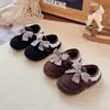 Sapatos Casuais Femininos de Veludo Espessado com Pelo de Algodão Duplo 2025 Inverno Novo Doce Lolita Renda Princesa Sapatos de Algodão