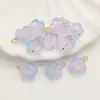 Colgante de Flor de Vidrio con Agujero Recto, Adorno de Flor de Cinco Pétalos, Cuentas Sueltas para Pulsera y Collar DIY, Materiales para Aretes con Borla Estilo Antiguo