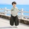 Conjunto de Verano de Manga Corta para Niños 2026 Nuevo Estilo Coreano Ropa Fresca para Niños Pequeños Camisa Ropa Delgada de Verano para Niños