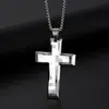 Accesorios de Venta Caliente Transfronterizos Estilo Europeo y Americano Collar de Acero Inoxidable Joyería para Hombres, Collar Largo de Acero Inoxidable con Cruz Inglesa Audaz