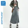 Falda Vaquera Vintage para Mujer Moda Otoño Versátil Nueva Cintura Alta que Cubre Falda de Corte A Cadera Cola de Pescado