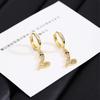Europeo y Americano Nuevo Mariposa Corazón Luna Corona Aretes de Diamante Transfronterizo Personalizado Calado Super Flash Aretes de Gama Alta