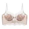 Seios Grandes Mostram Seios Pequenos Lingerie Feminina Verão Francês Puro Desejo Sexy Sutiã de Renda Ultrafino Sutiã Redutor de Seios Anti-Queda