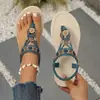Novos Sapatos Femininos de Verão 2026 Estilosos Novo Estilo Chinês Leves Sandálias Rasteirinhas de Tira Única Comércio Exterior Transfronteiriço Elástico Banda Fundo Plano