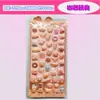 Adesivos de Relevo Estéreo 3D para Crianças, Adesivos com Tema de Menina, Materiais Divertidos para Diário, Decoração Cartoon DIY para Capa de Celular, Padrões Pequenos
