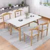 Juego de Mesa y Sillas de Comedor Nórdico para Uso Doméstico, Económico para Apartamento Pequeño, Adecuado para 4-6 Personas, Mesa de Comedor Simple para Uso Comercial o de Alquiler