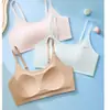 Sujetador de Espalda Invisible Sin Costuras con Base Líquida de Belleza para Mujer con Copas Móviles Push-Up, Sujetador Deportivo Inalámbrico Tipo Chaleco, Bandeau