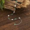 Pulseira de Prata S925 com Calcedônia Verde Natural Inlaid para Mulheres Moda Nacional Moda Design Pequeno Fresco Fabricante Atacado Fornecimento ao Vivo
