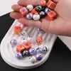 Estampado de Calabaza y Calavera de Halloween Agujero Recto Cuentas Sueltas DIY Cadena para Teléfono Móvil Hecha a Mano Joyería con Cuentas Pequeños Accesorios