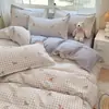 Juego de Cama Clase A, Juego de Cuatro Piezas de Sarga, Funda de Edredón Engrosada, Sábana, Nuevo Modelo 2025, Juego de Tres Piezas para Dormitorio Estudiantil 4