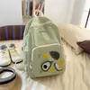 Mochila de Moda de Nuevo Color Combinado Linda Estampado de Dibujos Animados Bolso Escolar para Estudiante Mochila Casual Ligera de Nailon