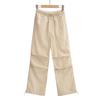 SY9045-24 Verão Novo Estilo Americano Casual Loose Overalls Quick-drying Straight-leg Wide-leg Calças Calças Paraquedas Femininas