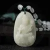 Pingente de Jade Hetian com a Divindade Guardiã do Signo do Cavalo, Adequado para Homens e Mulheres