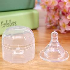 Chupón de leche materna en caja sensación real boca ancha boca estándar orificio redondo chupón para bebé repuesto de biberón chupón de silicona