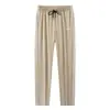 Pantalones casuales de verano bordados de seda de hielo de talla europea transfronteriza para hombre, pantalones deportivos holgados de secado rápido y transpirables, pantalones de running de talla grande de moda