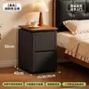Mesita de noche pequeña de alta gama negra con almacenamiento, nuevo modelo 2026 para dormitorio del hogar, mueble auxiliar pequeño moderno y simple