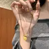 Libro Rojo Pequeño Mismo Estilo Amarillo Dios de la Riqueza Cuerda Trenzada Oro Roto Oro Negro Collar para Mujer Estilo Chino Nuevo Antiguo Colgante Redondo Dios de la Riqueza