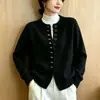 Cárdigan de Punto Estilo Old Money para Mujer Otoño 2026 Nuevo Talla Grande Gordita MM Temperamento Perezoso Suéter Abrigo de Cuello Redondo