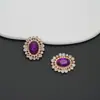 Pedra Oval com Borda de Diamante Liga Acessórios DIY Estilo Coreano Roupas Doces Bolsas Acessórios de Joia
