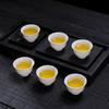Tazas de Té de Porcelana Blanca Hechas de Jade Grasa de Oveja, Tazas Individuales Pequeñas de Cerámica para Cata de Té, Juego de 6, Estilo Dehua para Recibir Invitados, Nuevo Estilo Chino