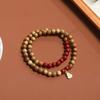 Contas Redondas Jin Sinan com Pingente de Cabacinha Cinnabar Marca Ji 6mm Pulseira de Círculo Duplo Contas de Rosário Guofeng Pulseira Jin Sinan