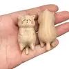 Madera de Haya Natural Sin Pintar Gato Tallado Gato Travieso Colgante para Bolso Llavero Colgante con Borla de Cuerda de Algodón DIY Suéter