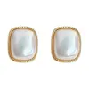 Brincos Quadrados Pequenos de Pérola Estilo Francês, Gentis e Elegantes, Brincos Geométricos Simples, Brincos de Alta Qualidade Moda Coreana