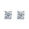 Bolsa Redonda Cuadrada Viva Aretes de Diamante de Alto Carbono de Cuatro Garras Femenino Amor Corazón 925 Aguja de Plata Esterlina Circonita 5A Aretes de Seis Garras Oreja