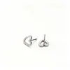 Pendientes de Plata de Ley 925 para Mujer, Sencillos y Dulces Elegantes, Pendientes de Corazón Calado, Joyería Personalizada Estilo Japonés y Coreano en Forma de Corazón