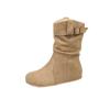 Botas de Gamuza Estilo Birkenstock de Moda Retro que Aumentan la Altura para Personas Bajas, Botines de Moda Cortos para Otoño e Invierno 2025