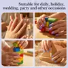 Decoraciones de Uñas Artísticas Portátiles de Color Sólido y Tallas Variadas para Niños Transfronterizas, Decoraciones de Uñas Postizas, Regalos de Vacaciones para Niños