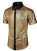 Camisa Formal Masculina 2025 Camisa Botonada com Lantejoulas Festa Disco Anos 70 Fantasia Cosplay Xuanzi