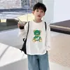 Camada Base Masculina Primavera e Outono 2026 Novo Estilo Camiseta Infantil de Manga Longa M e G Roupa Íntima Infantil Top Fresco Menino Pequeno